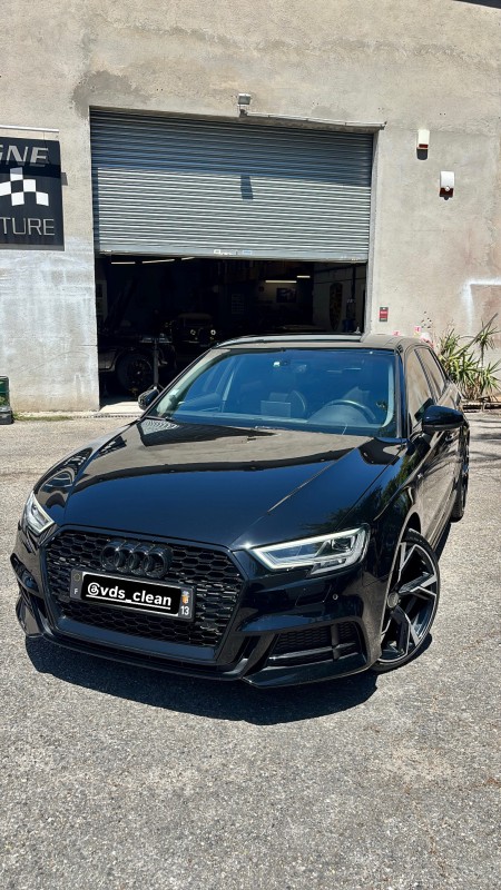 Polissage 3 passes et protection sealant Gtechniq pour Audi A3 noire à La Ciotat et Toulon