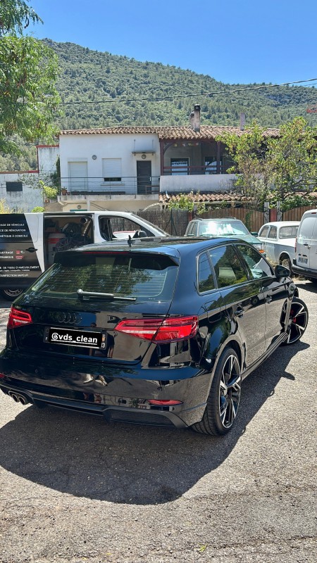 Polissage 3 passes et protection sealant Gtechniq pour Audi A3 noire à La Ciotat et Toulon