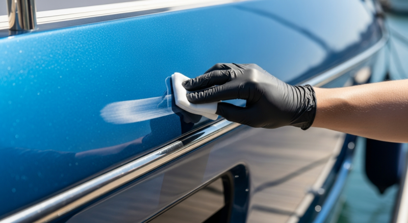 Traitement céramique anti UV sur un yacht à La Ciotat
