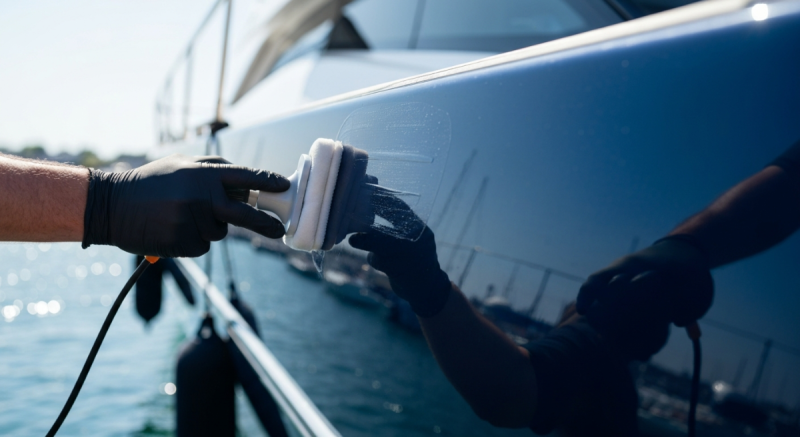 Traitement céramique sur yacht à La Ciotat